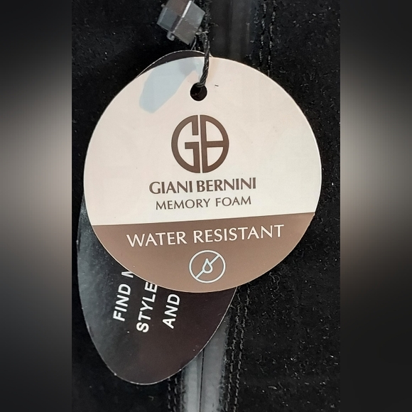 Giani Bernini Tall Black Suede Wedge Extended Calf Boots Size 8.5WC NWT - Picture 6 of 8